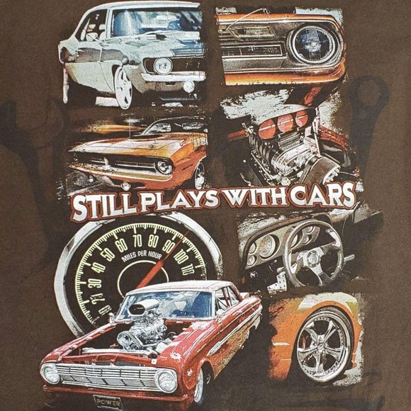 Newport Blue Cars T-shirt XL Brown - Picture 1 of 11